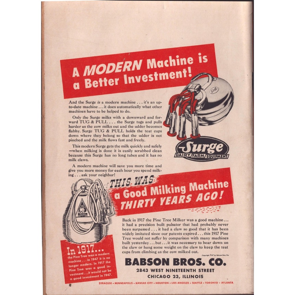 Electricity on the Farm Magazine August September 1947 Vintage Agriculture VG- - Picture 2 of 3